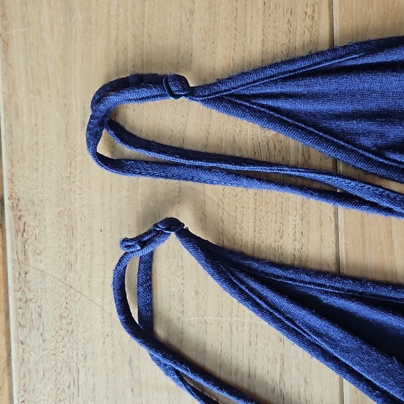 Double Zero Sheer Navy Dress With Slip, Size S - Picture 6 of 12